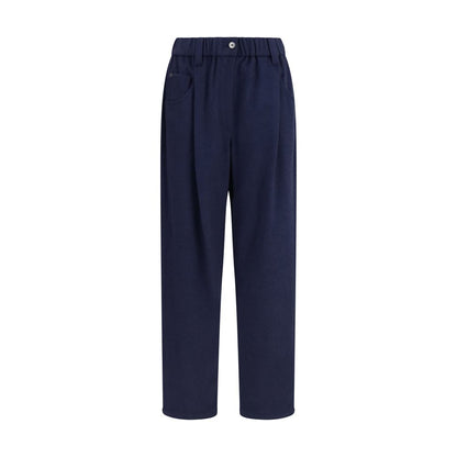 Brunello Cucinelli Blue Stretch Wool Pants