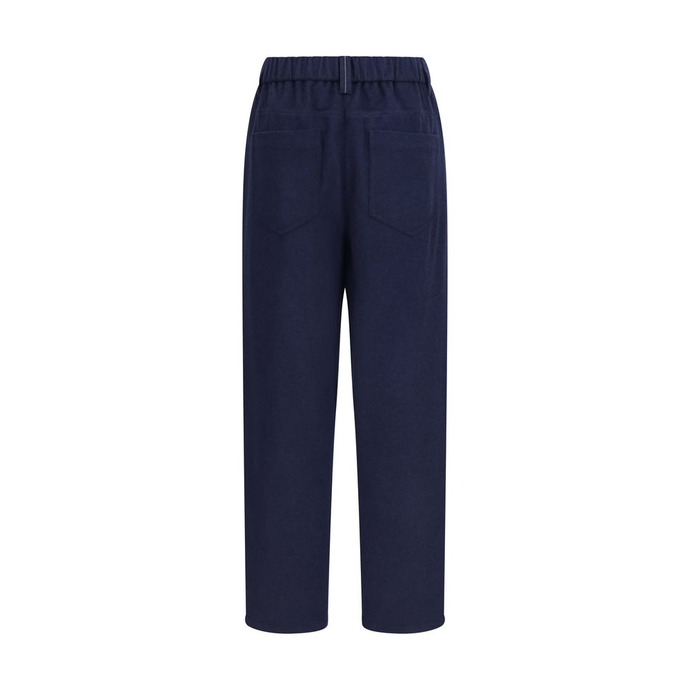 Brunello Cucinelli Blue Stretch Wool Pants