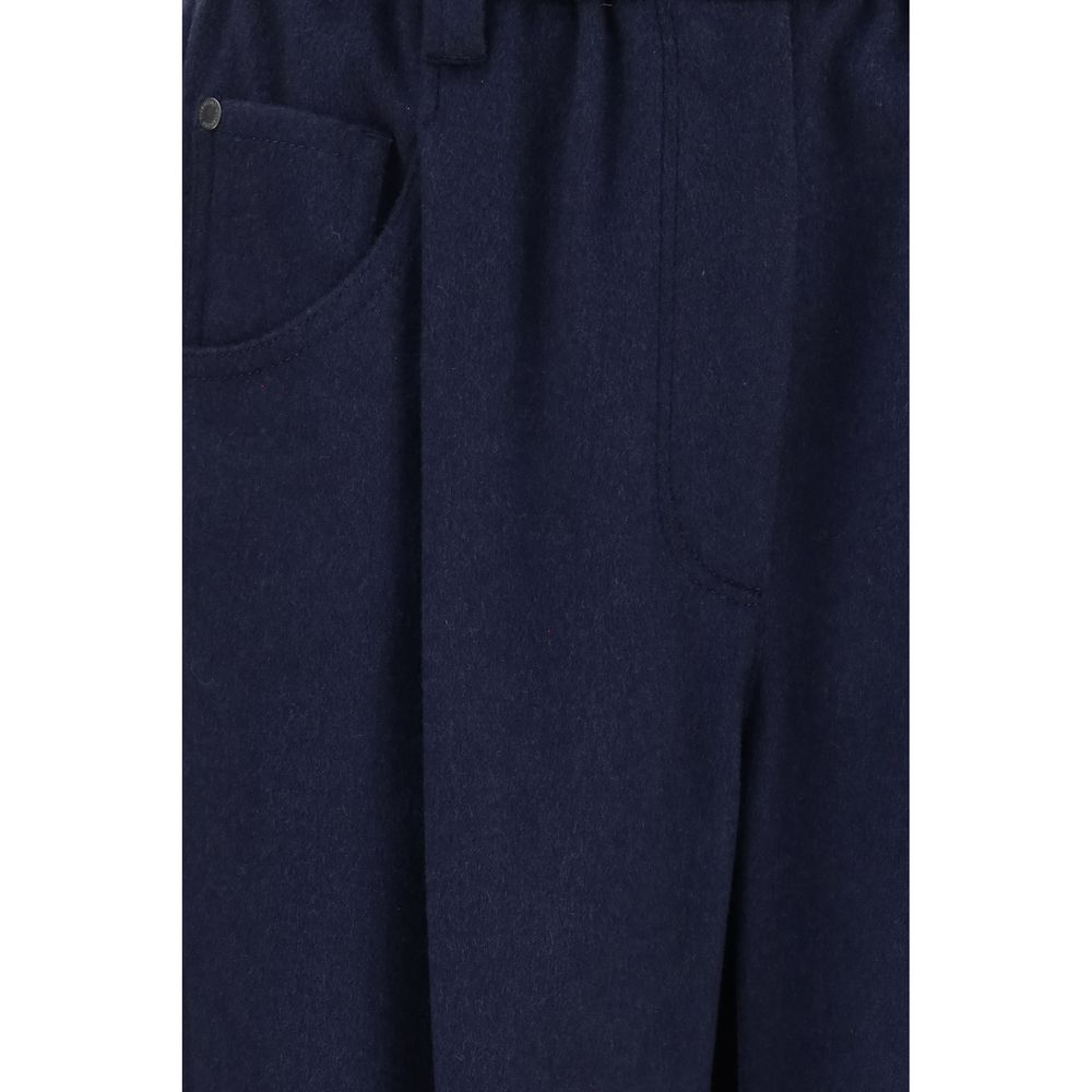 Brunello Cucinelli Blue Stretch Wool Pants