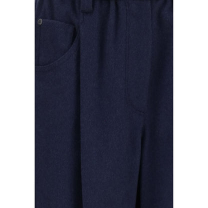 Brunello Cucinelli Blue Stretch Wool Pants