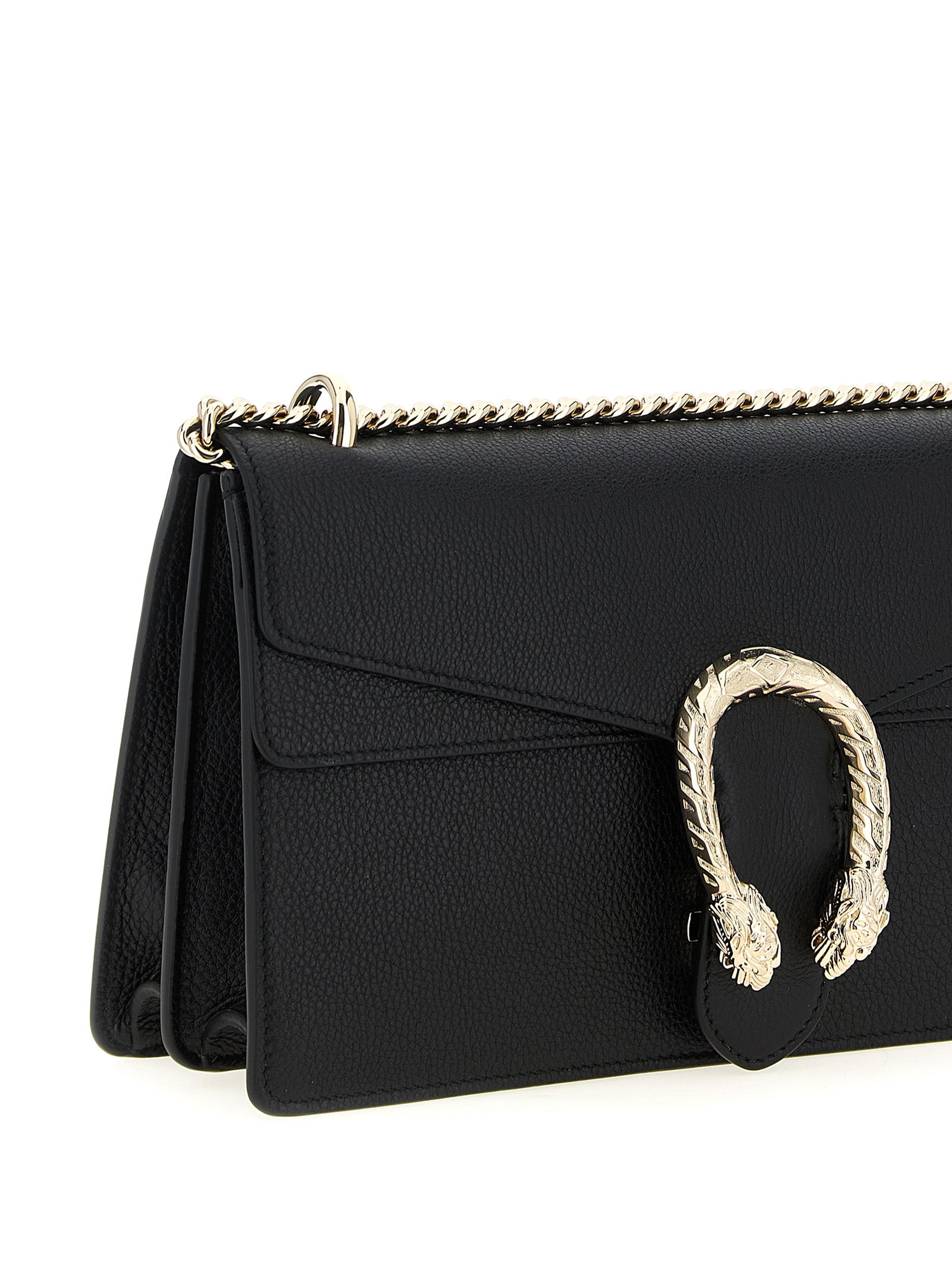 Gucci Dionysus Medium Shoulder Bag in Black Calfskin Leather