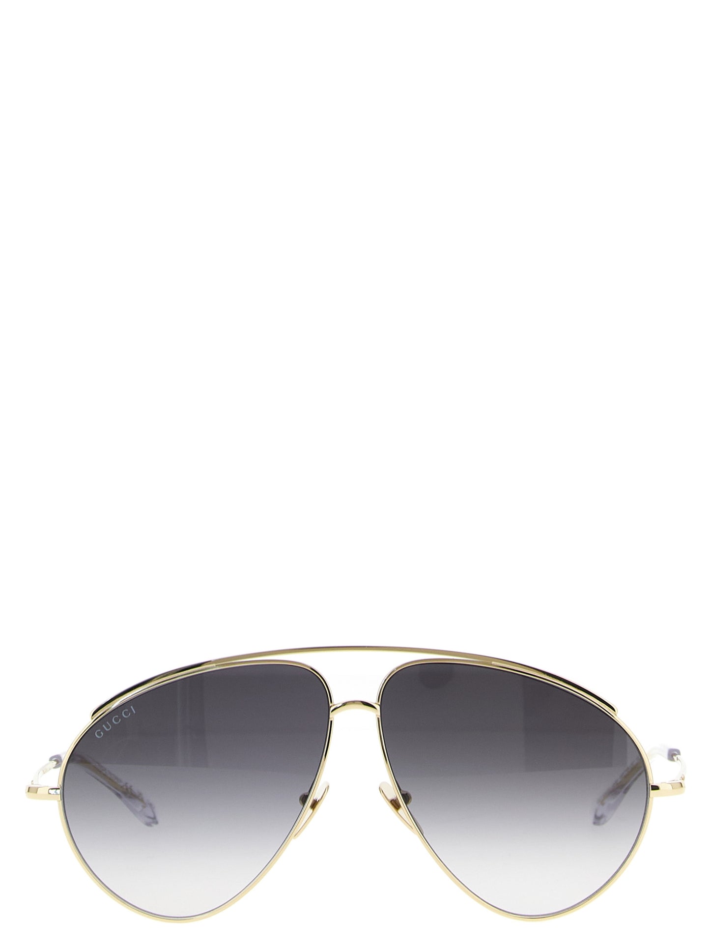 Gucci Gold Metal Aviator Sunglasses