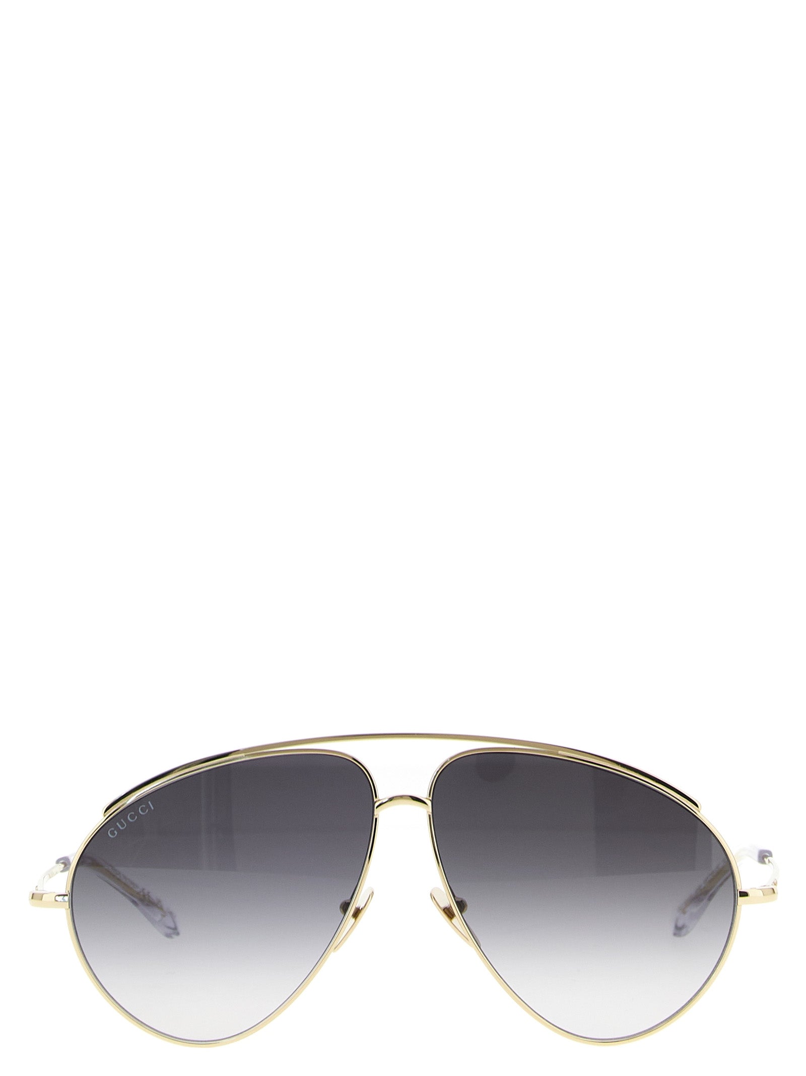 Gucci Gold Metal Aviator Sunglasses