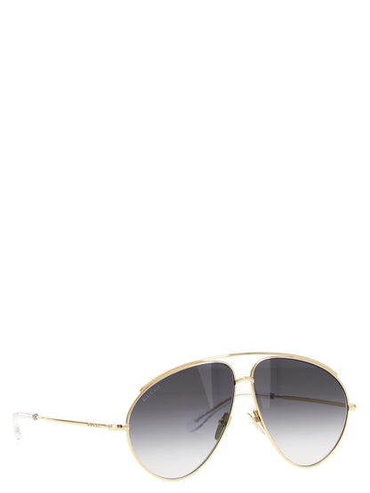 Gucci Gold Metal Aviator Sunglasses