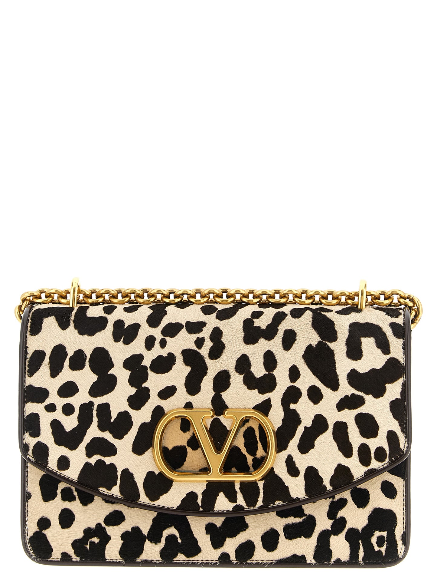 Valentino Garavani Leopard Print Calfskin Shoulder Bag