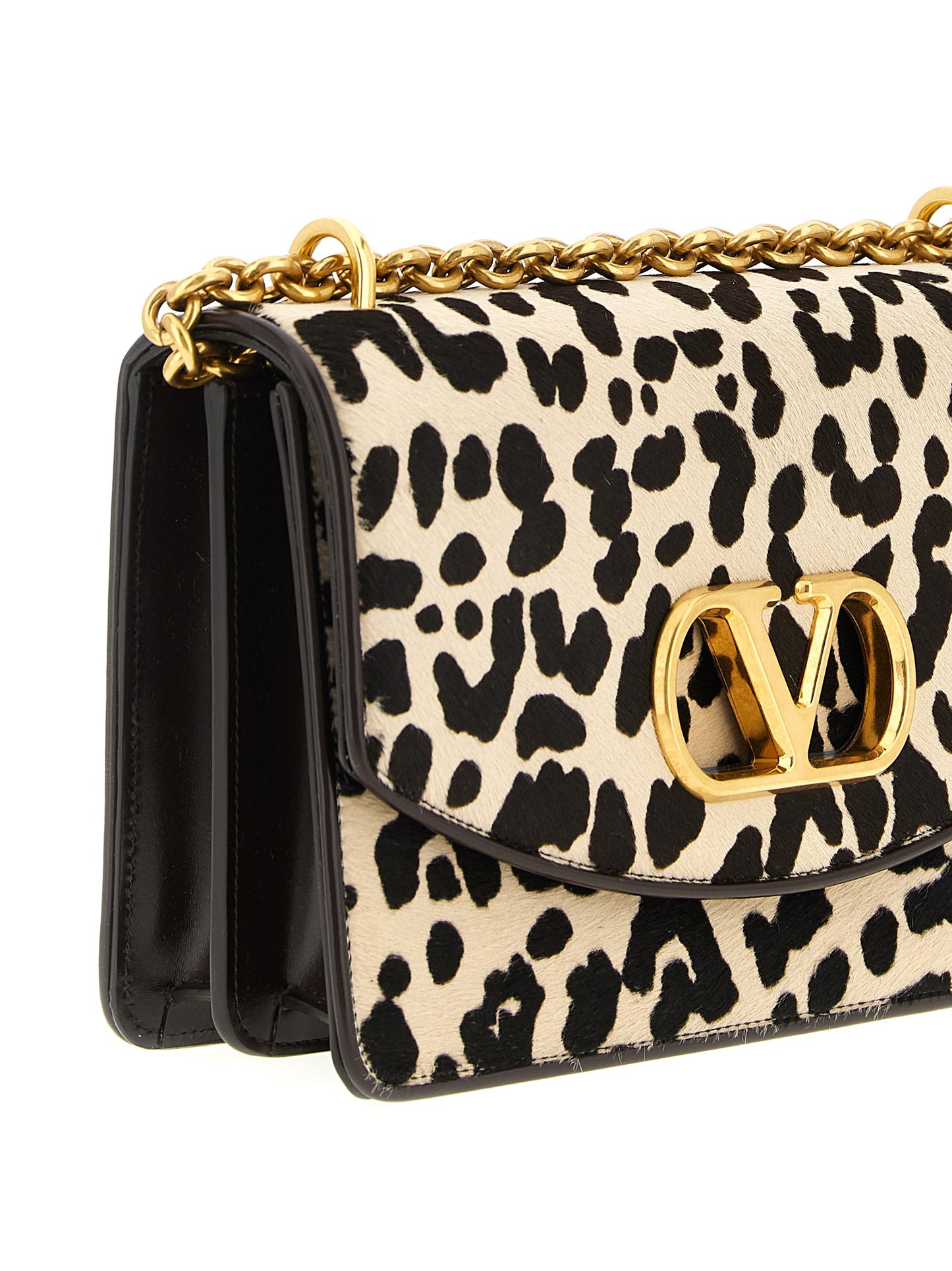 Valentino Garavani Leopard Print Calfskin Shoulder Bag
