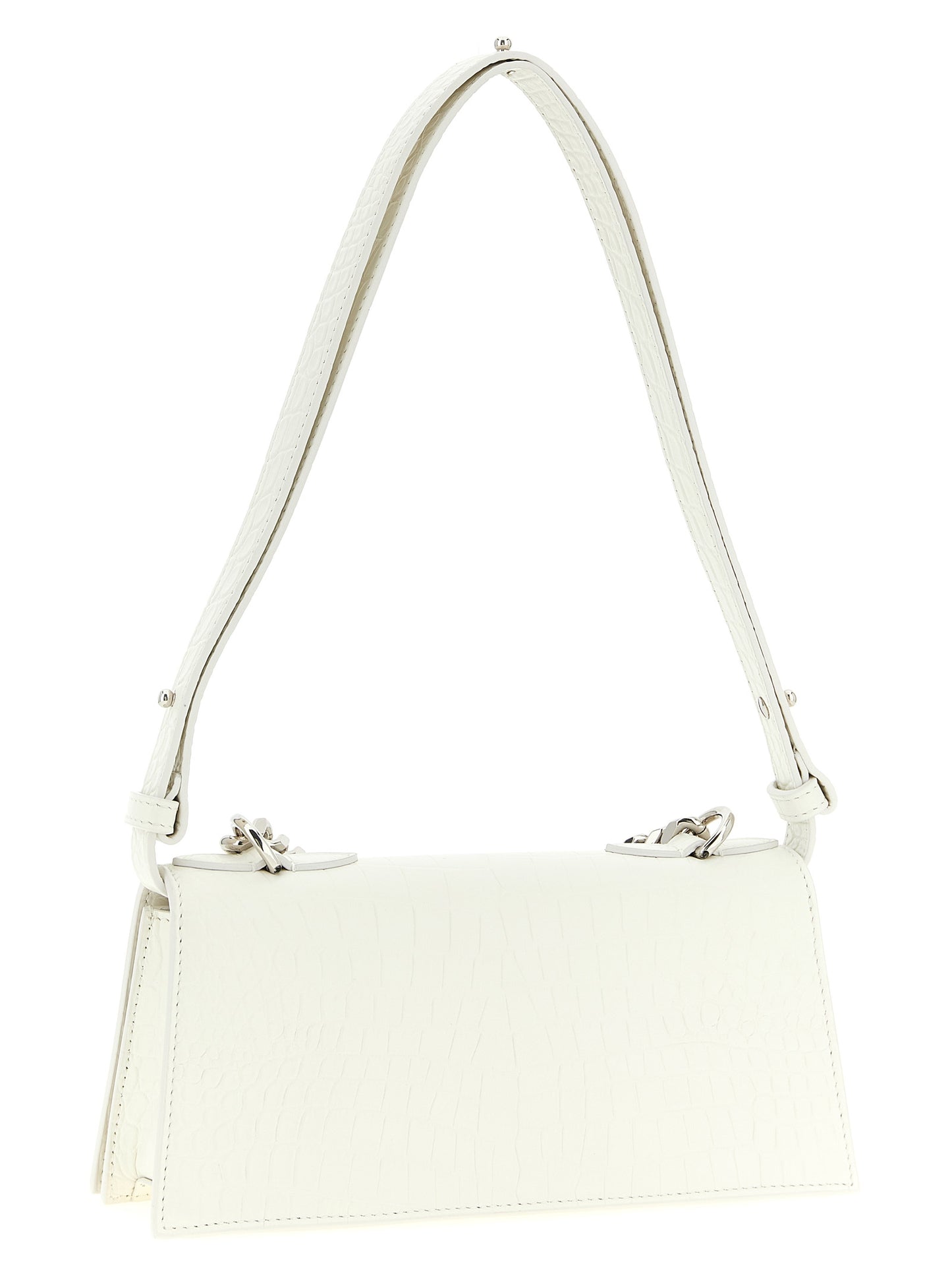 Alexander McQueen White Calfskin Jewelled Mini Shoulder Bag