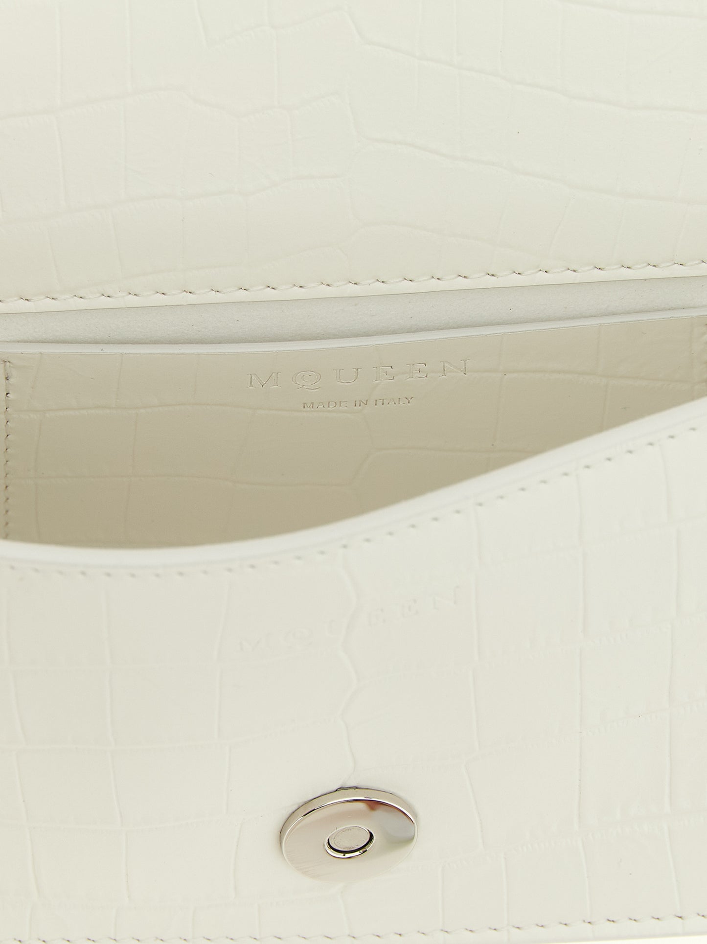 Alexander McQueen White Calfskin Jewelled Mini Shoulder Bag