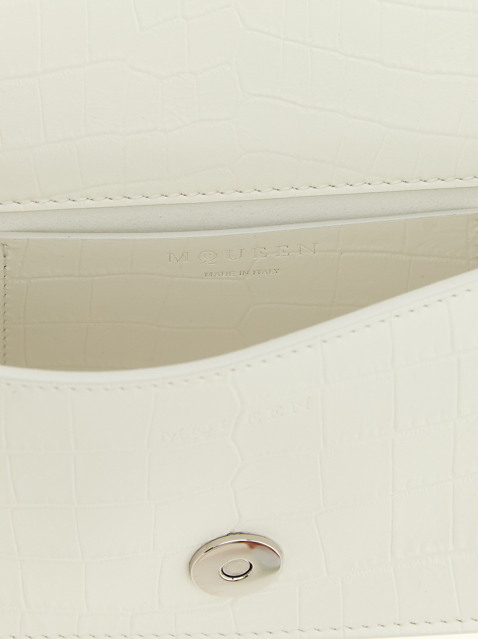 Alexander McQueen White Calfskin Jewelled Mini Shoulder Bag