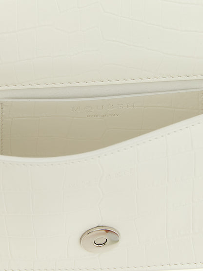 Alexander McQueen White Calfskin Jewelled Mini Shoulder Bag