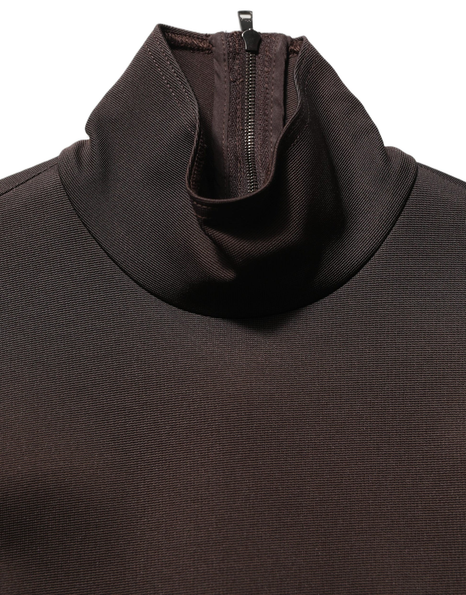 Dolce & Gabbana Brown Turtleneck Long Sleeves Blouse Top