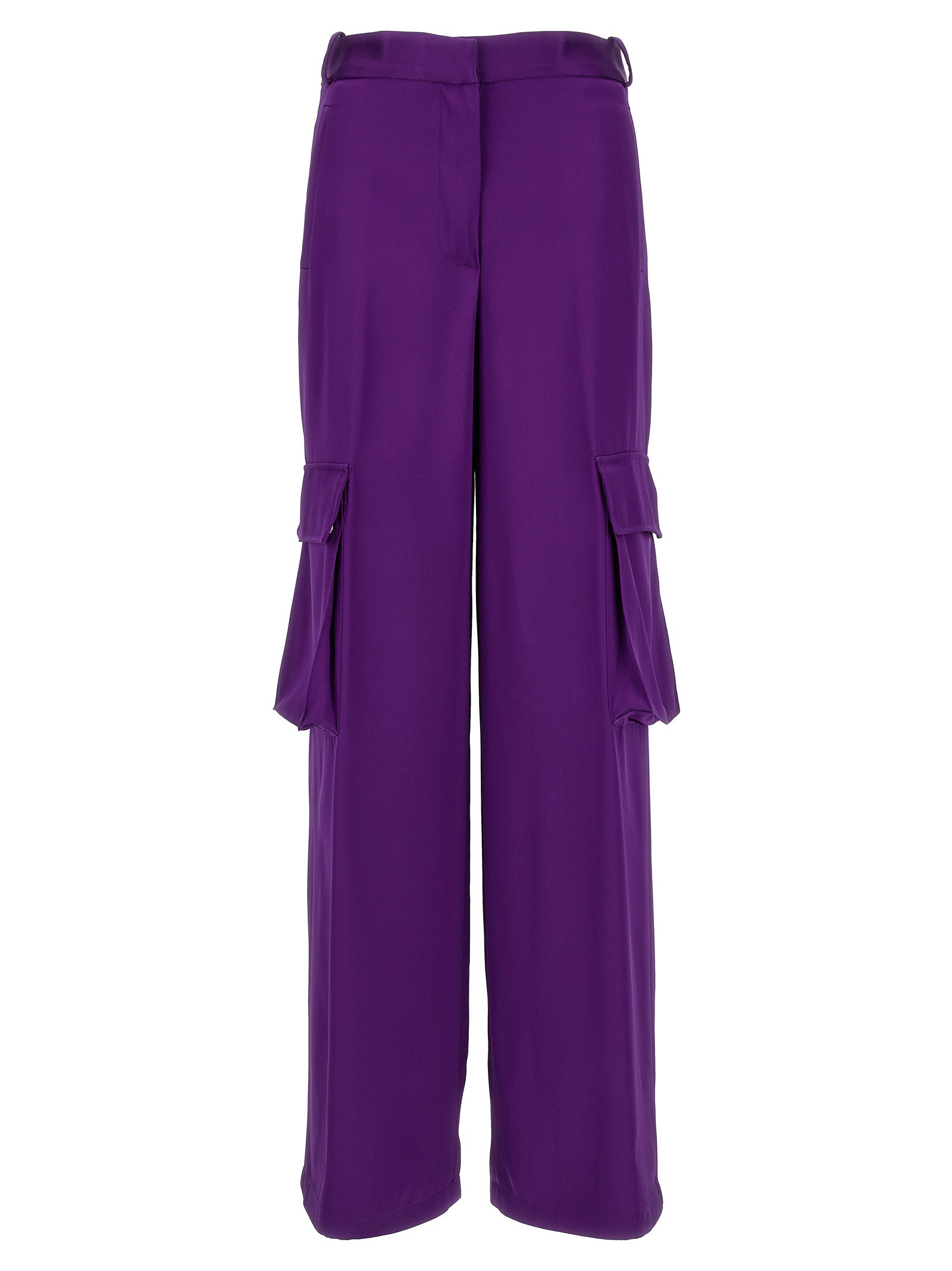 Versace Purple Viscose Loose Leg Cargo Pants