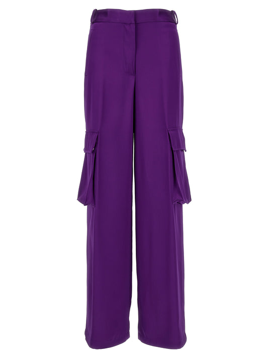 Versace Purple Viscose Loose Leg Cargo Pants