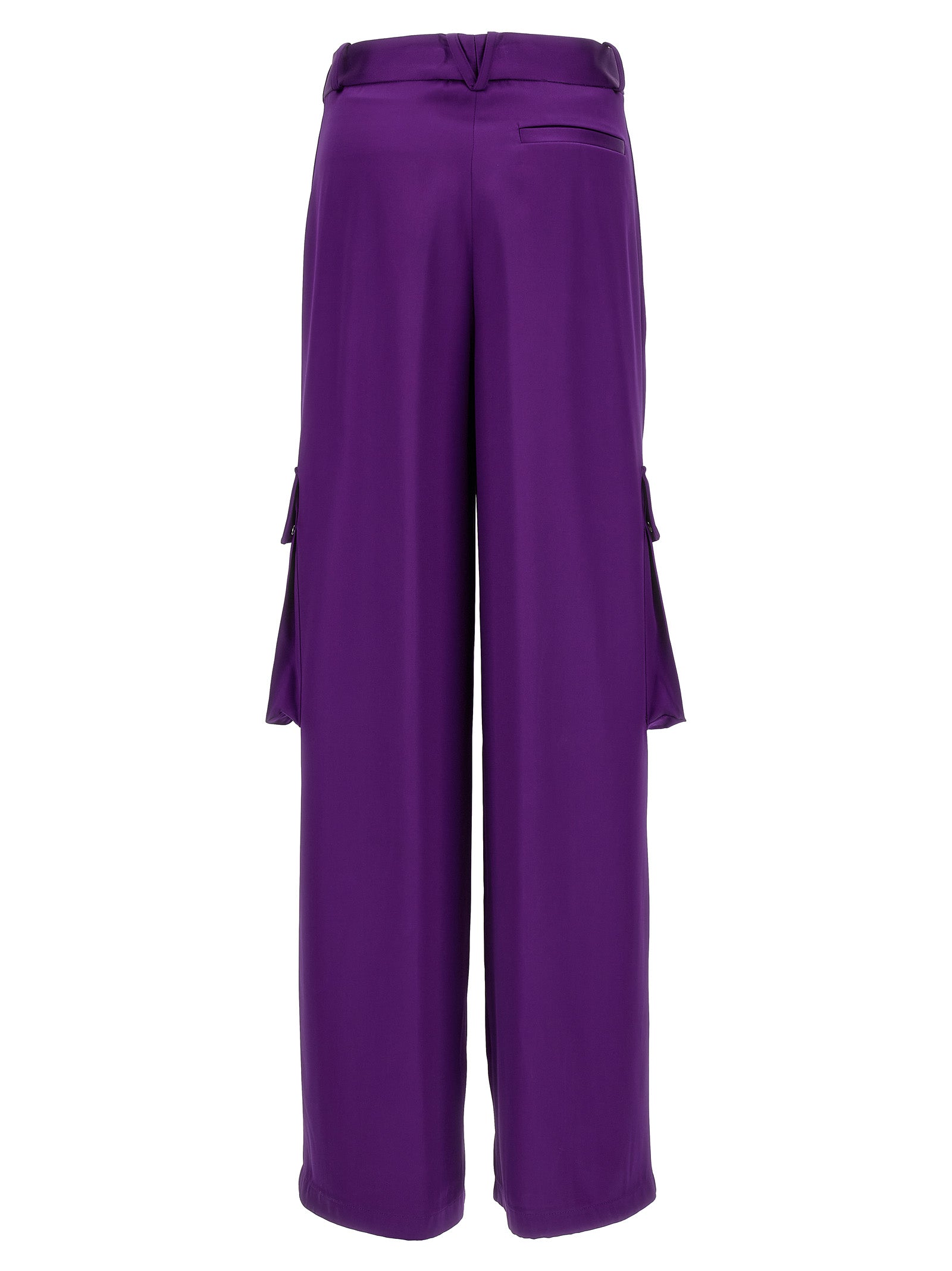 Versace Purple Viscose Loose Leg Cargo Pants
