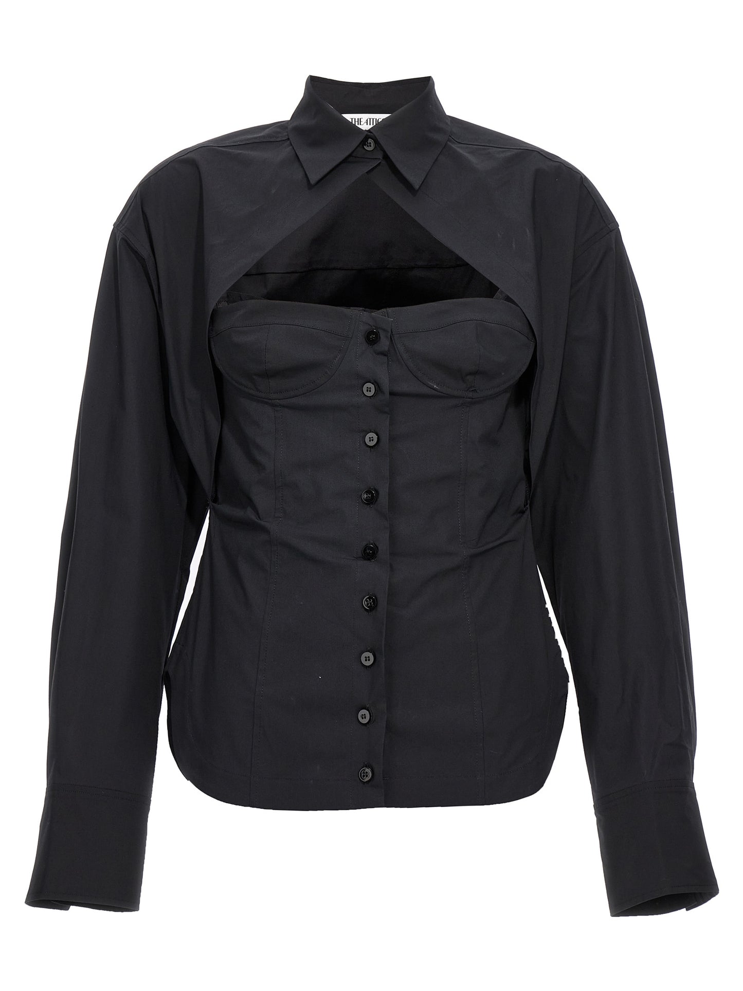 The Attico Black Bustier Cotton Shirt IT40