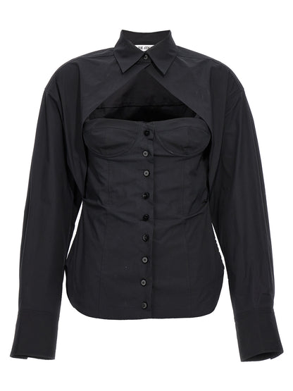 The Attico Black Bustier Cotton Shirt IT40