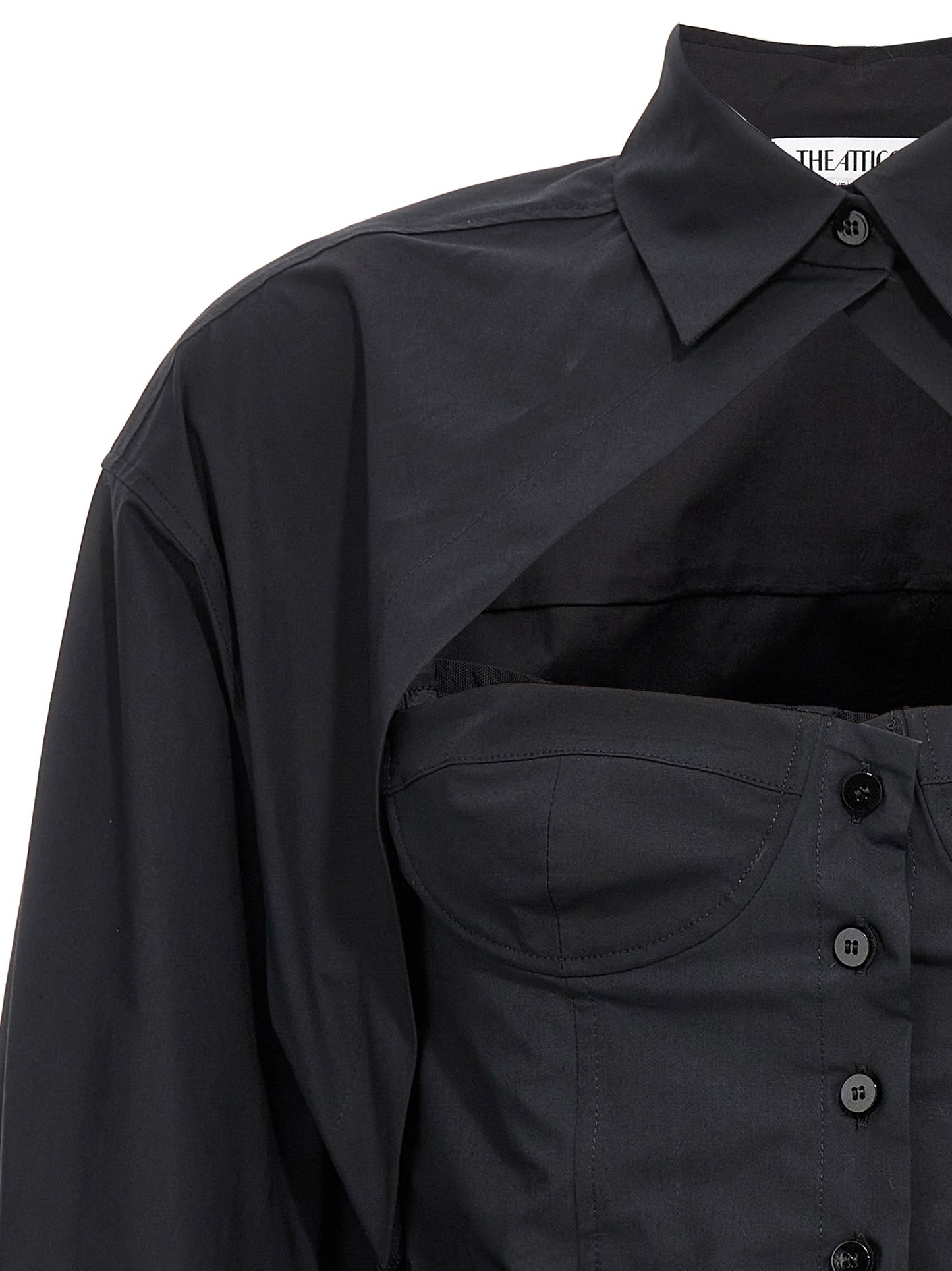 The Attico Black Bustier Cotton Shirt IT40