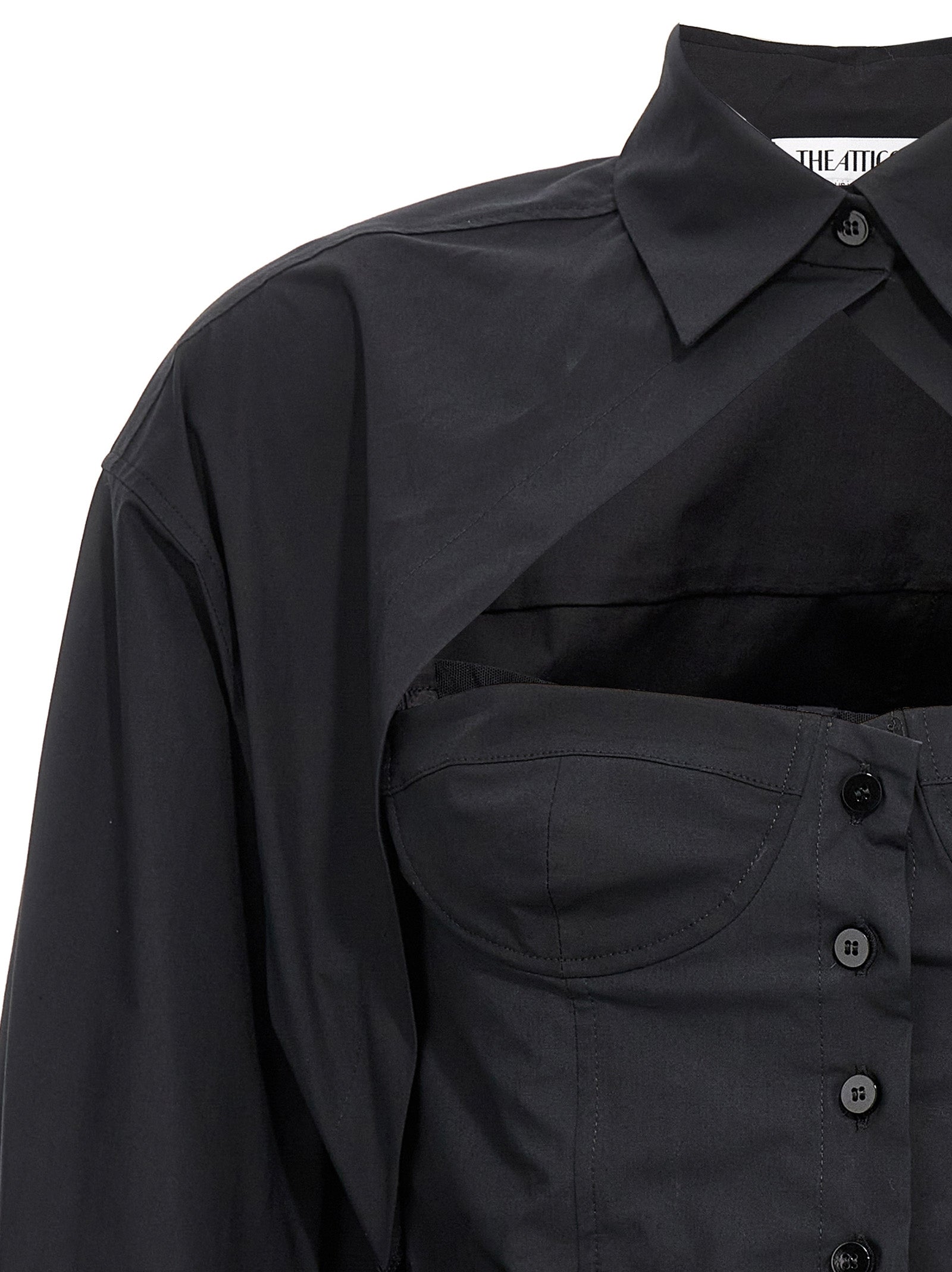 The Attico Black Bustier Cotton Shirt IT40