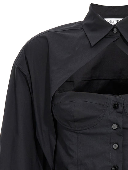 The Attico Black Bustier Cotton Shirt IT40