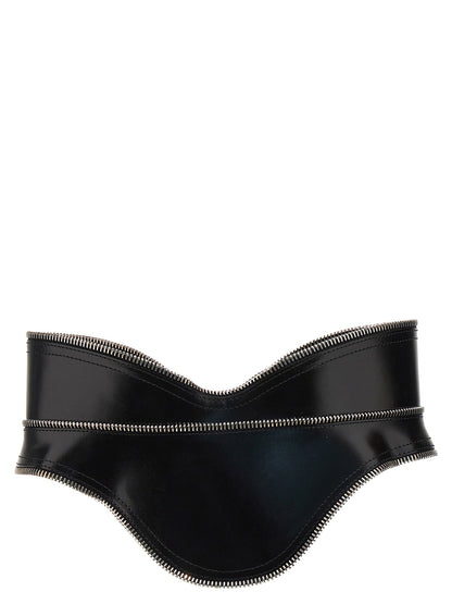 Alexander McQueen Black Leather Corset Belt