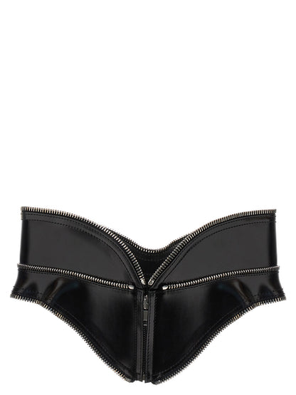 Alexander McQueen Black Leather Corset Belt
