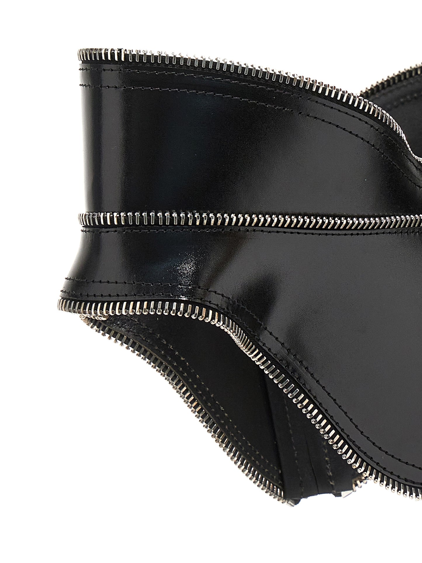Alexander McQueen Black Leather Corset Belt