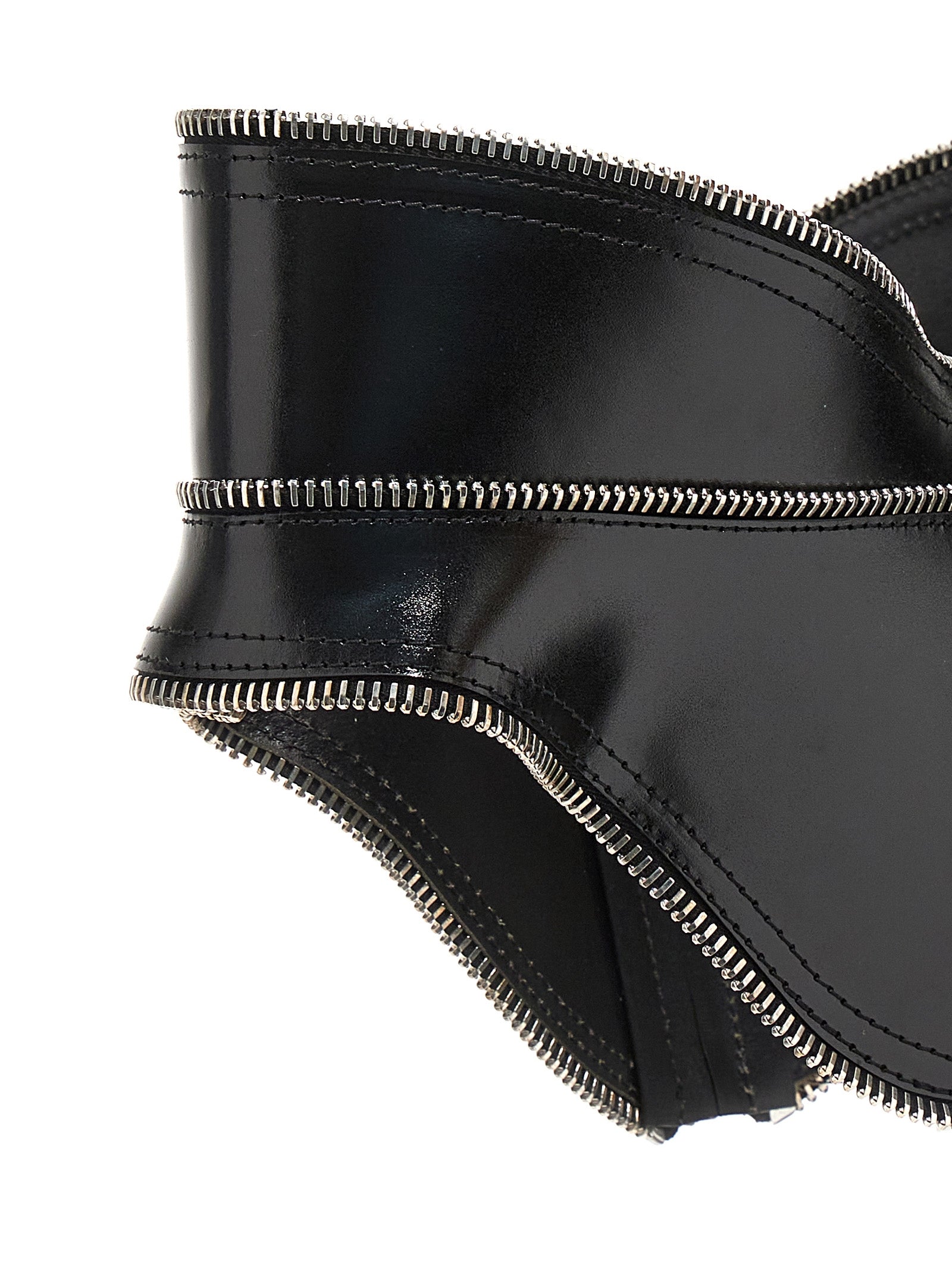 Alexander McQueen Black Leather Corset Belt