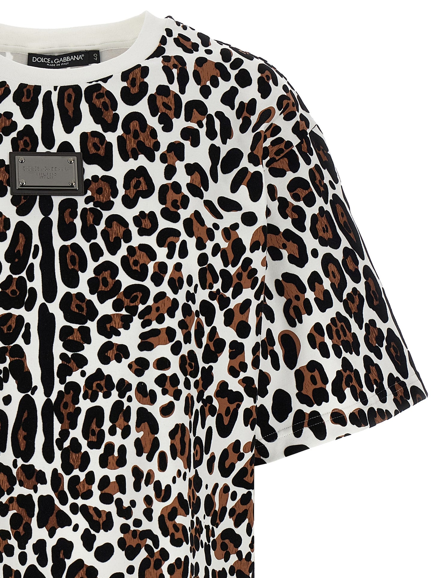Dolce & Gabbana Leopard Print Cotton T-Shirt