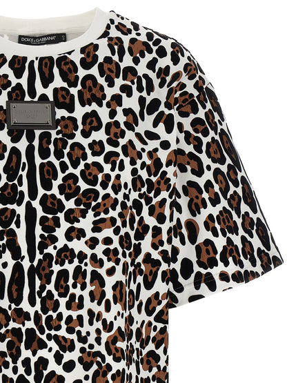 Dolce & Gabbana Leopard Print Cotton T-Shirt