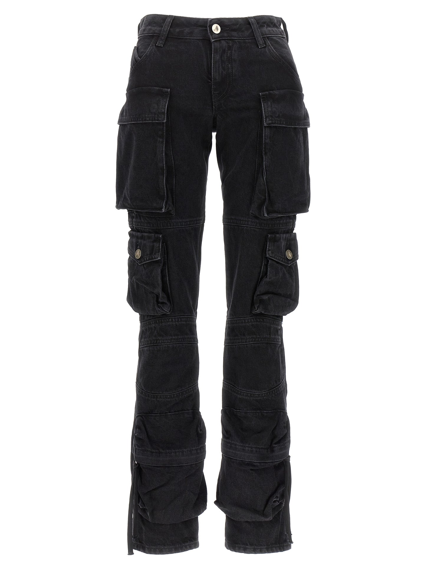 The Attico Black Cotton Cargo Pants for Women