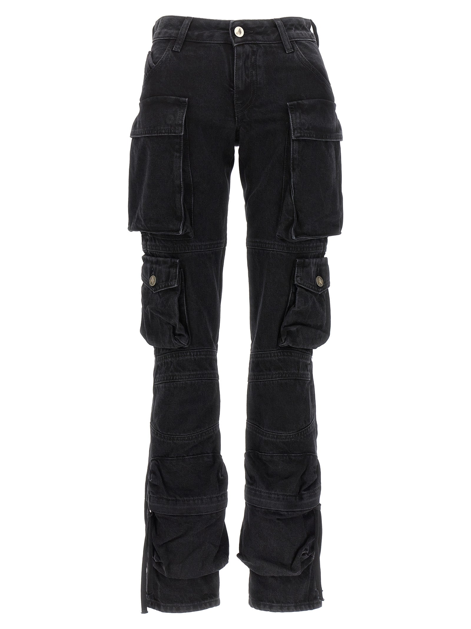 The Attico Black Cotton Cargo Pants for Women