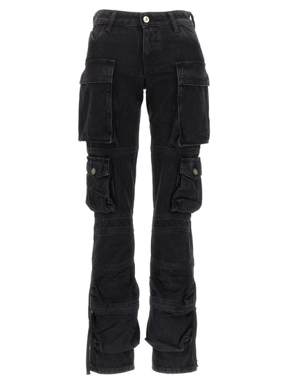 The Attico Black Cotton Cargo Pants for Women