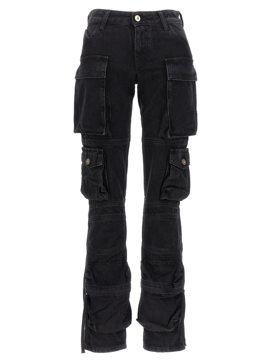 The Attico Black Cotton Cargo Pants for Women