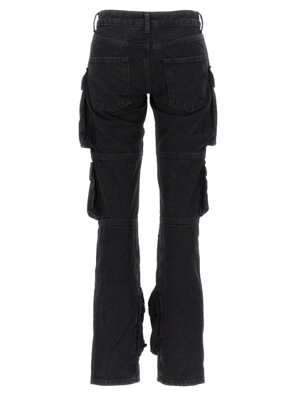 The Attico Black Cotton Cargo Pants for Women
