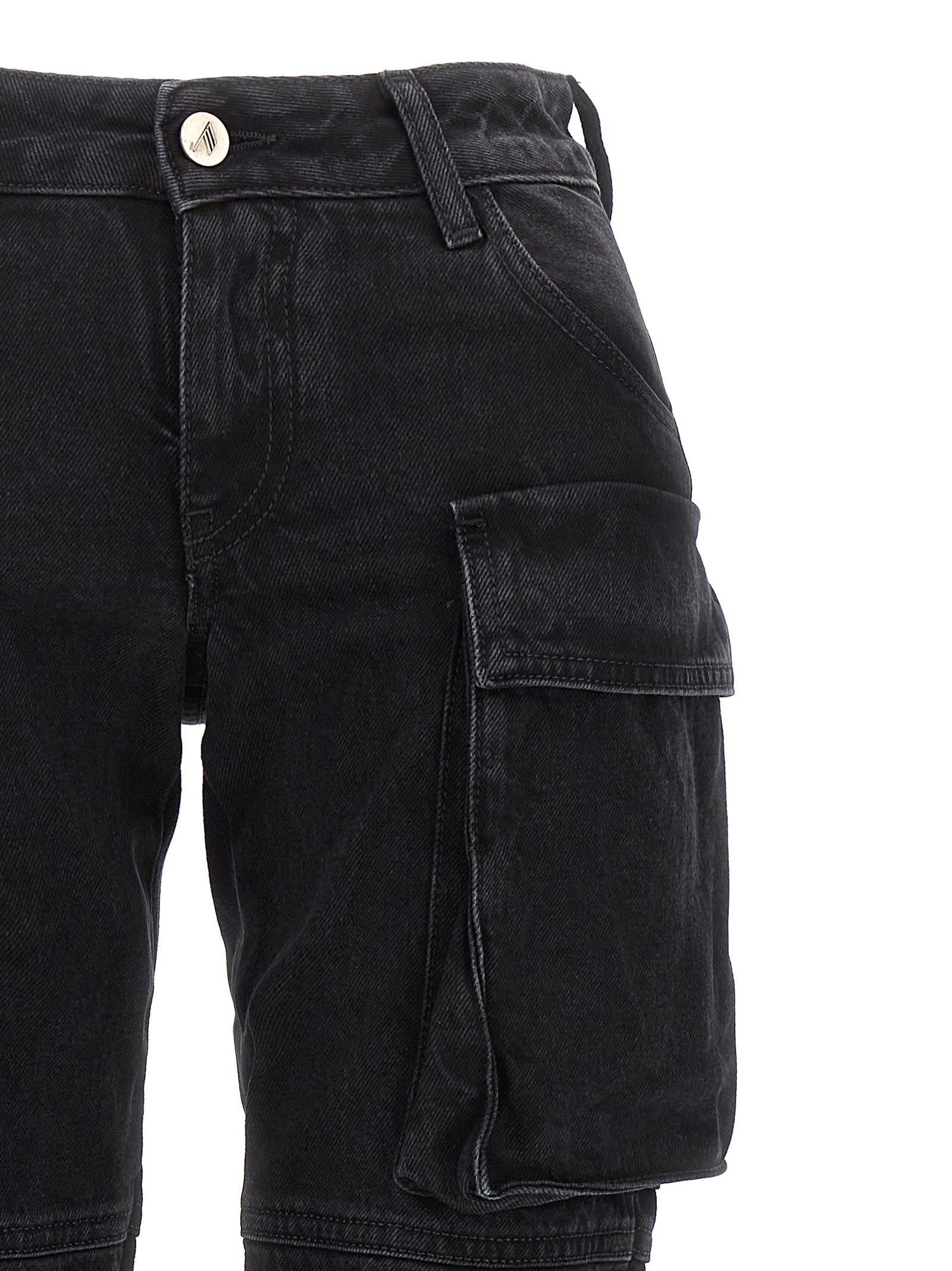 The Attico Black Cotton Cargo Pants for Women