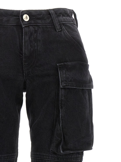 The Attico Black Cotton Cargo Pants for Women