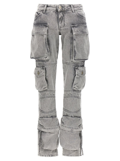 The Attico Gray Cotton Cargo Pants for Women