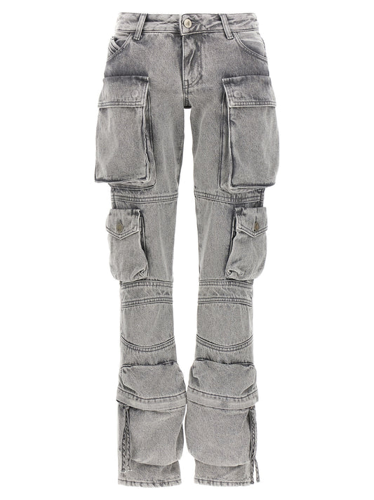 The Attico Gray Cotton Cargo Pants for Women