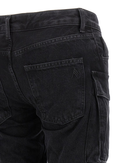 The Attico Black Cotton Cargo Pants for Women