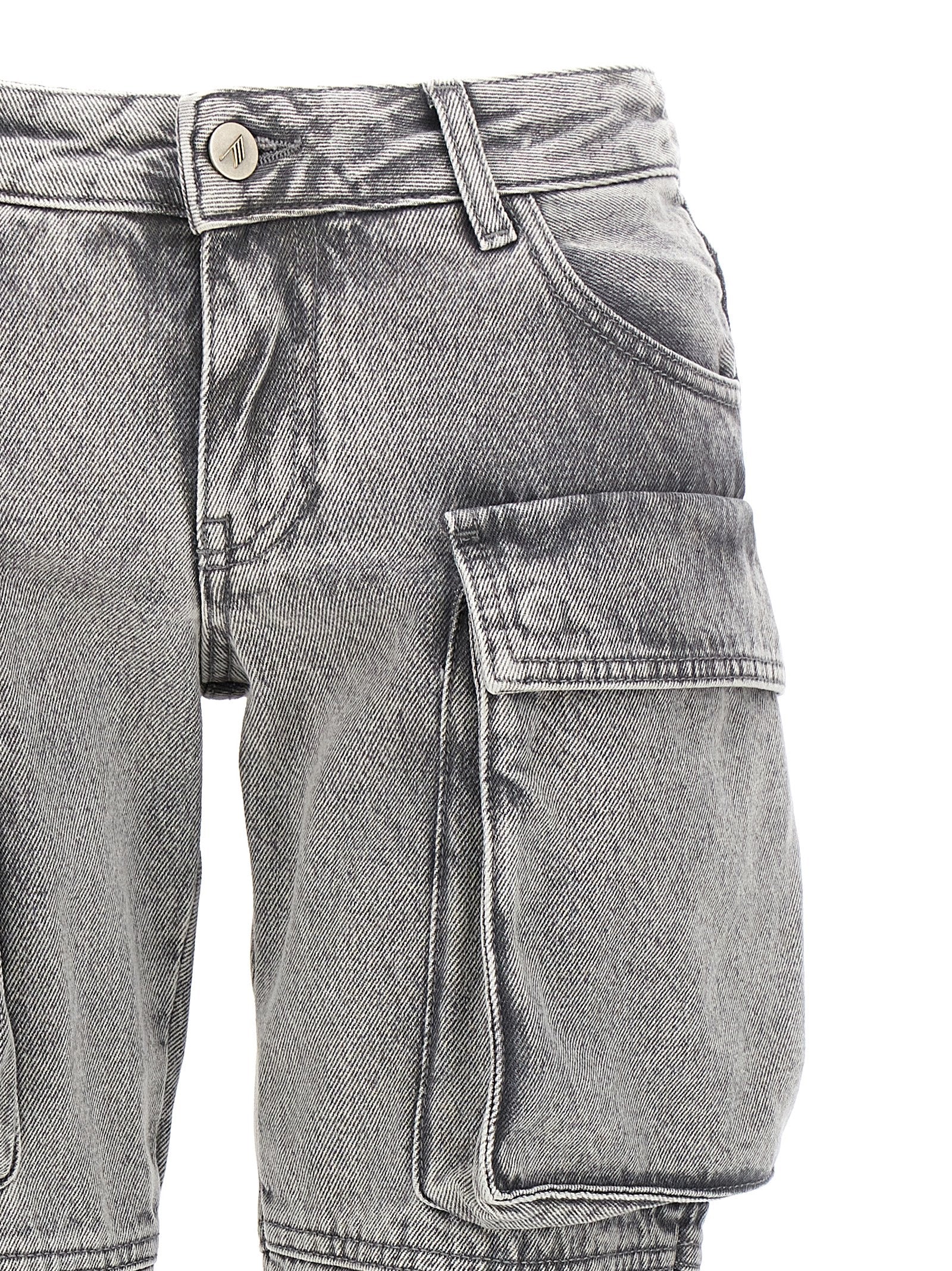The Attico Gray Cotton Cargo Pants for Women