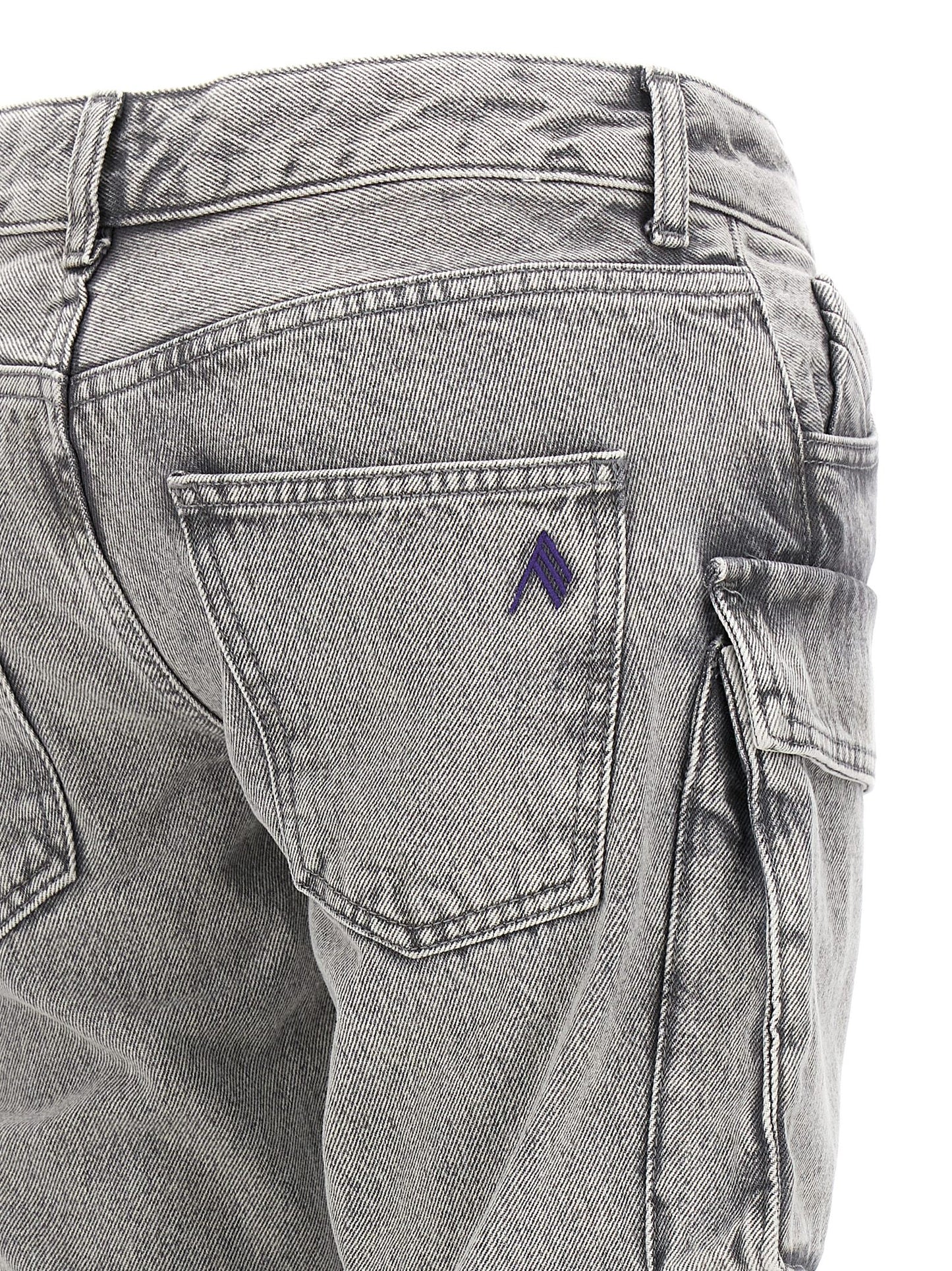 The Attico Gray Cotton Cargo Pants for Women