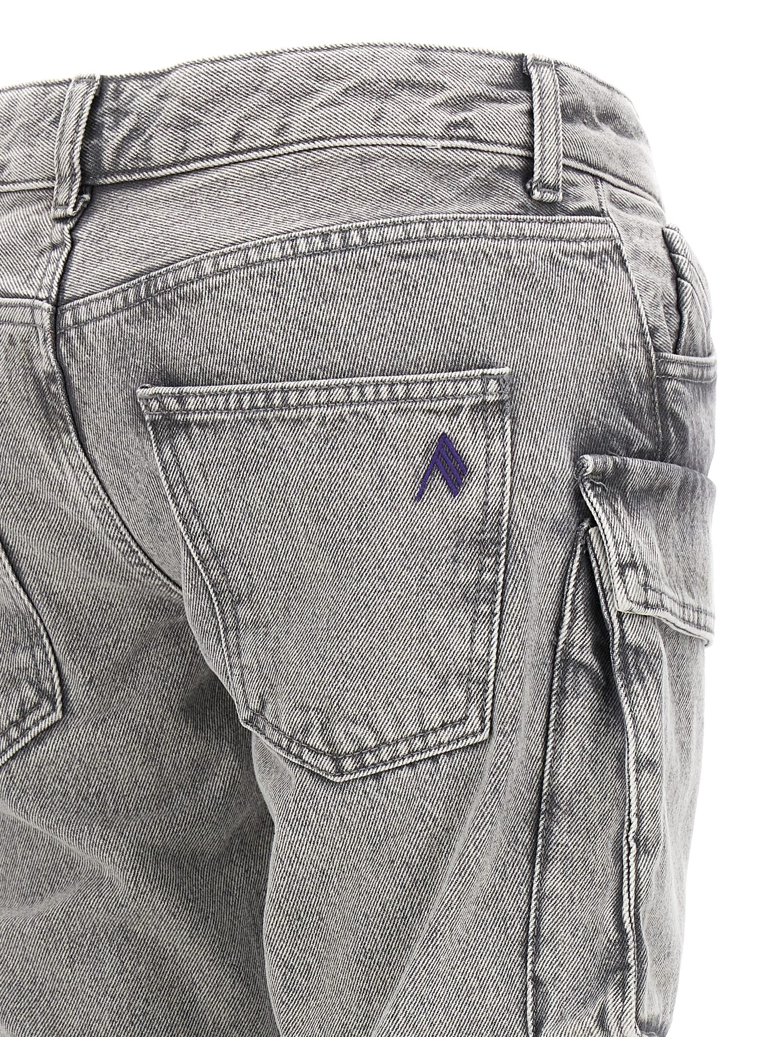 The Attico Gray Cotton Cargo Pants for Women
