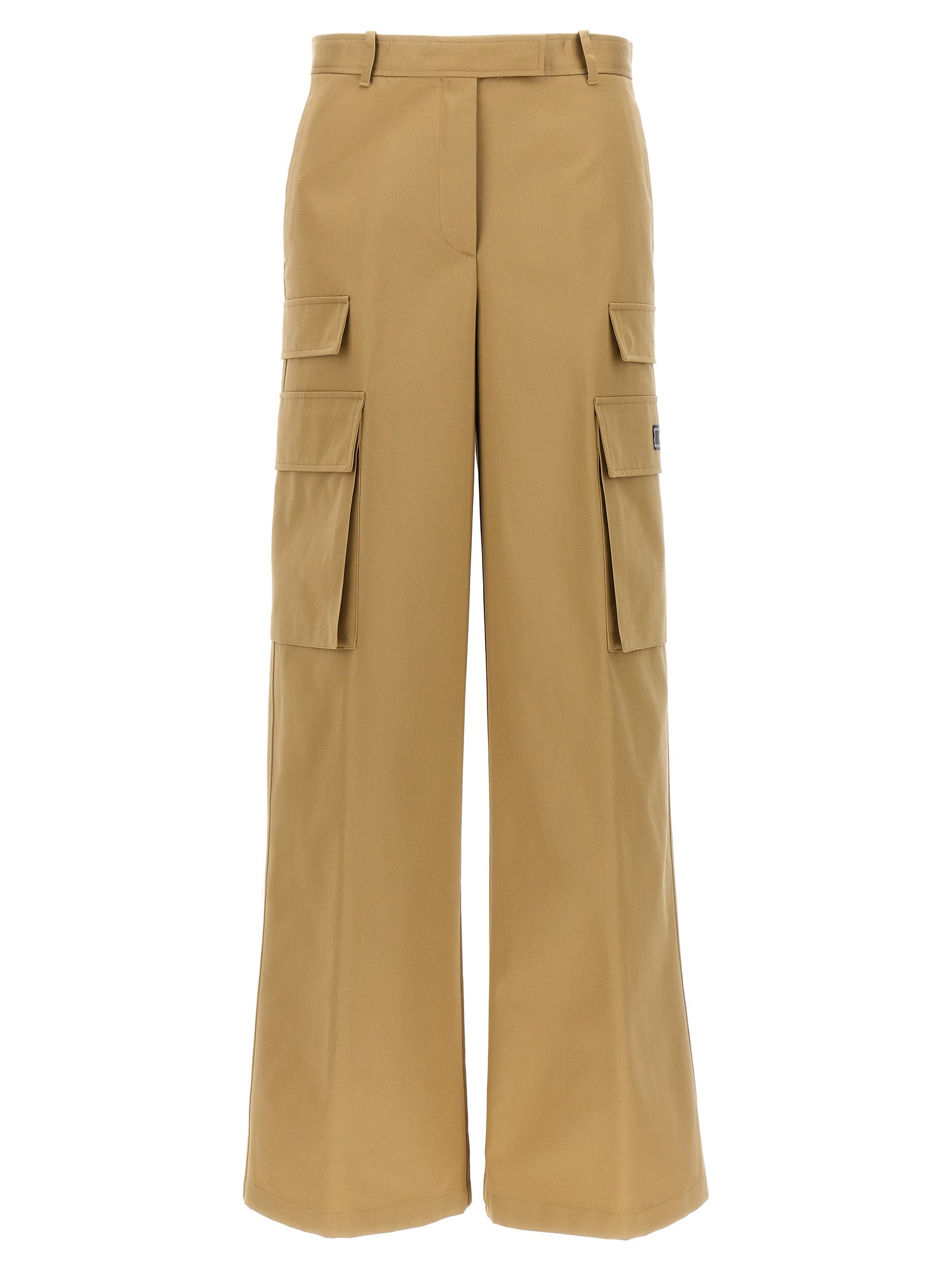 Versace Beige Cotton Gabardine Cargo Pants