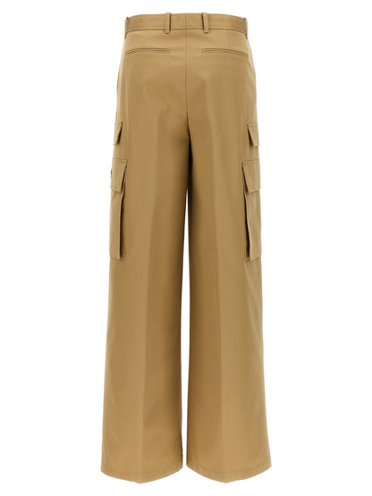 Versace Beige Cotton Gabardine Cargo Pants