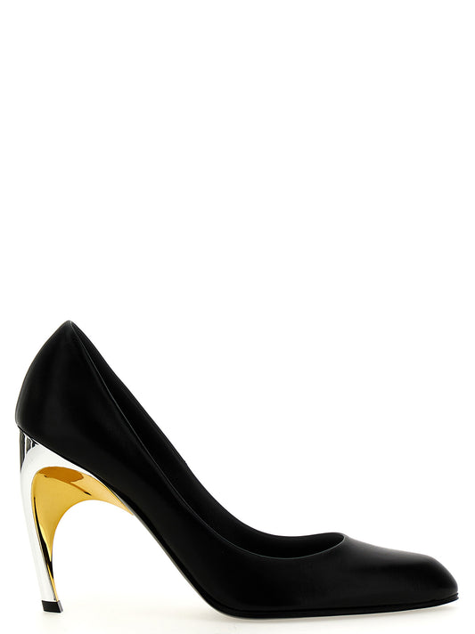Alexander McQueen Armadillo Black Lambskin High Heel Pumps