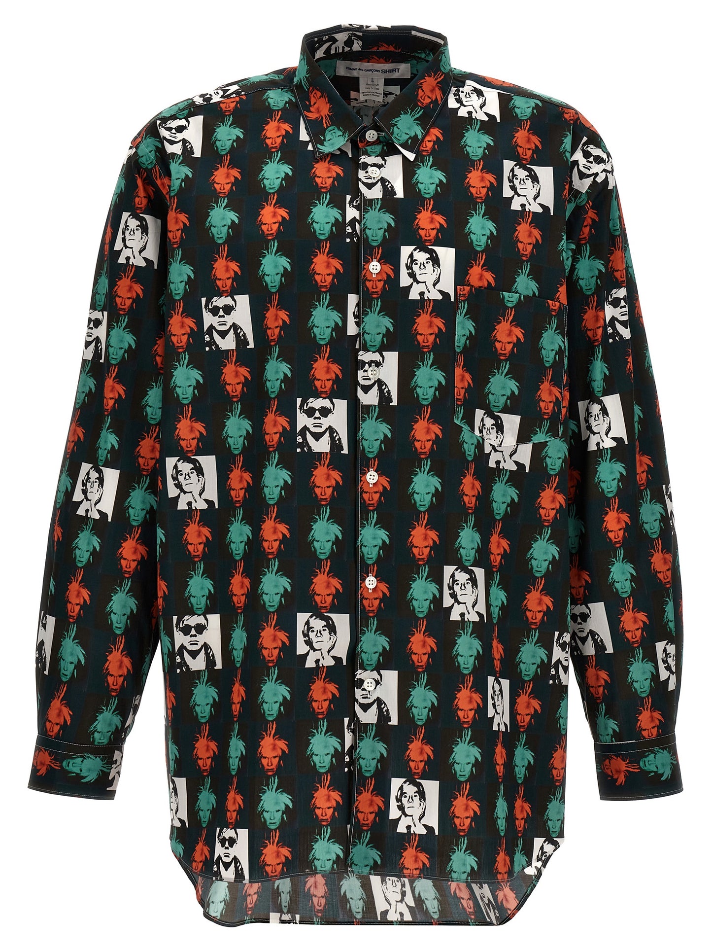 Comme Des Garçons Multicolor Cotton Blouse - Andy Warhol Print