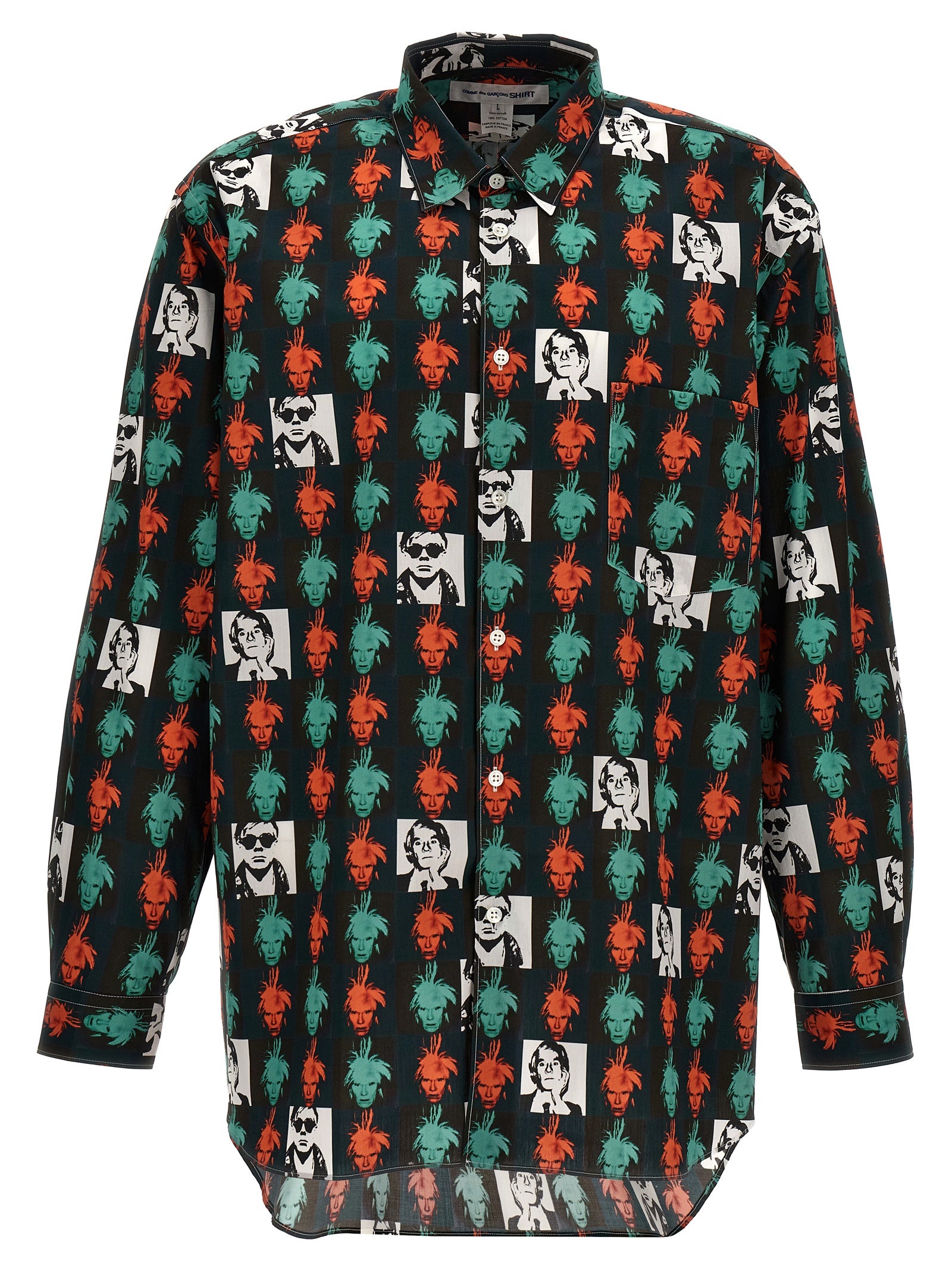 Comme Des Garçons Multicolor Cotton Blouse - Andy Warhol Print