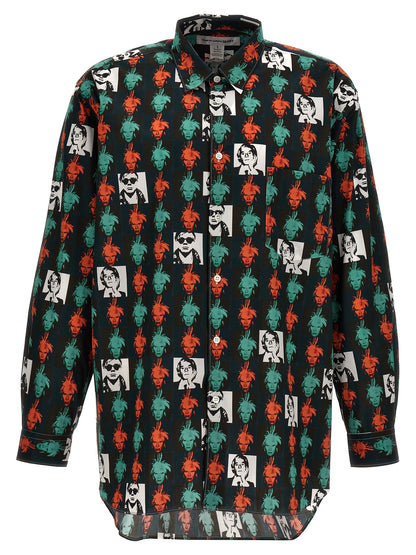Comme Des Garçons Multicolor Cotton Blouse - Andy Warhol Print