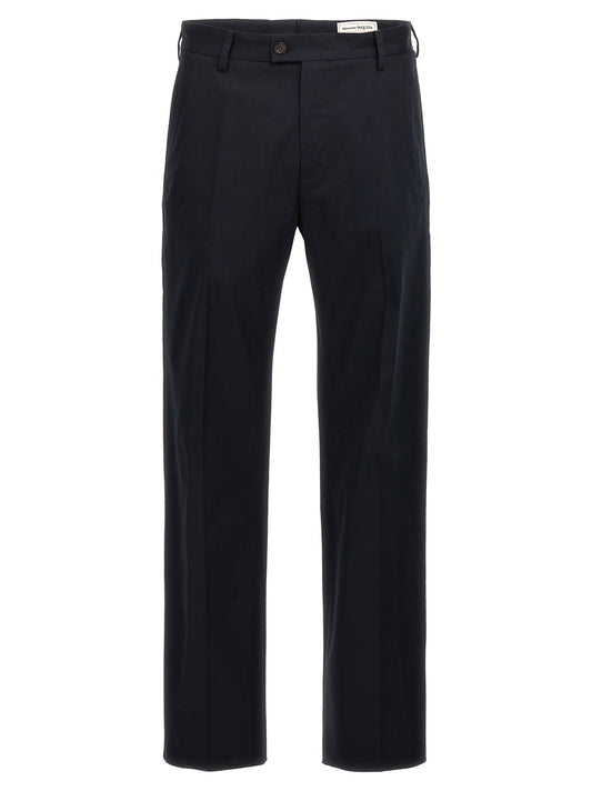 Alexander McQueen Camera Strap Chino Trousers - Blue Cotton