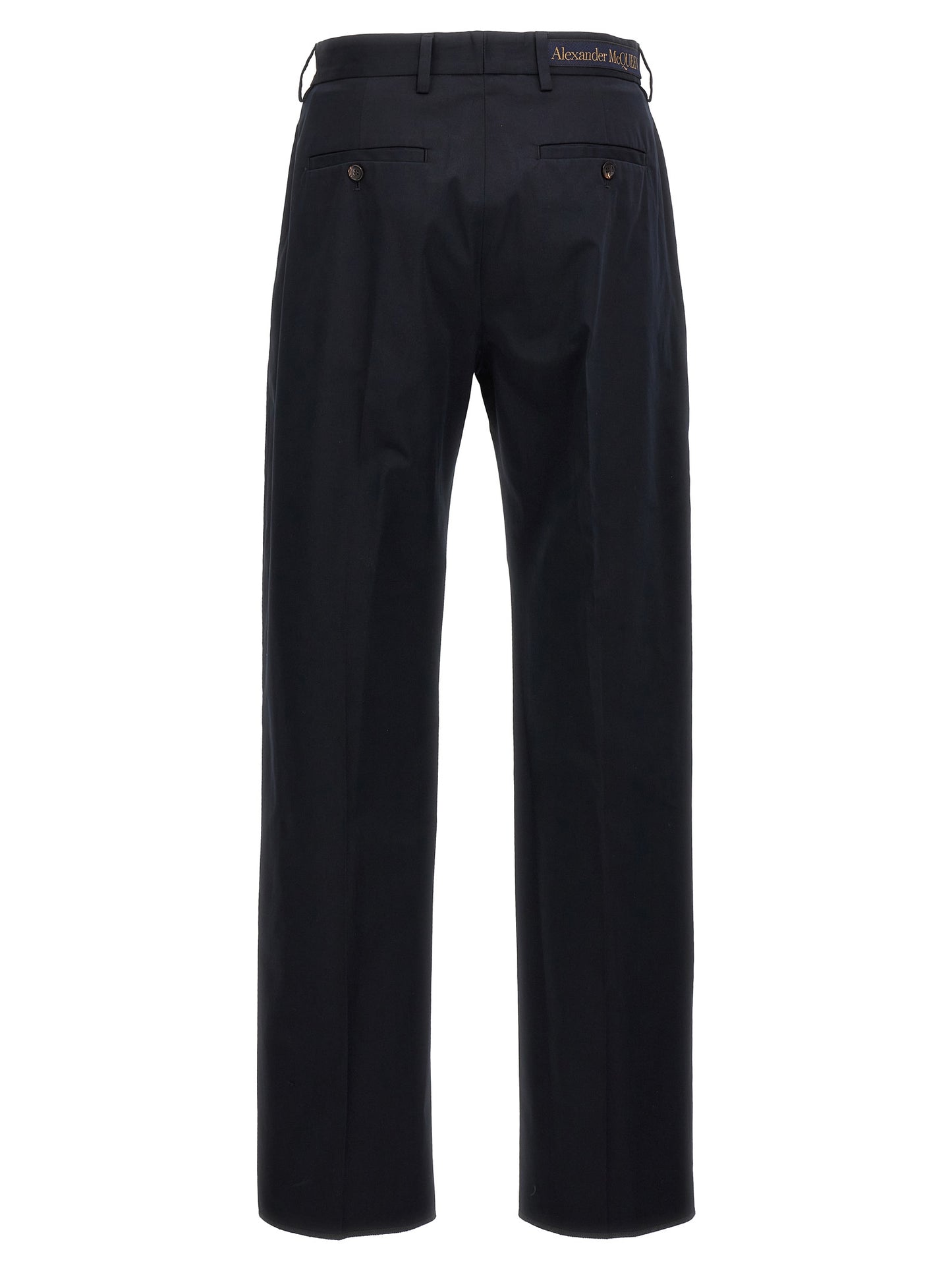 Alexander McQueen Camera Strap Chino Trousers - Blue Cotton